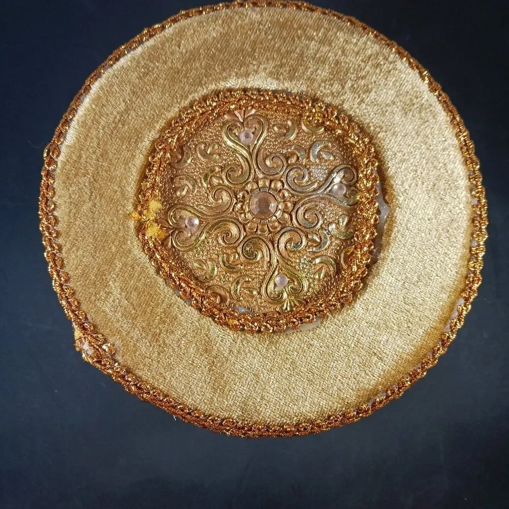 2 Vintage Nesting Box Yellow Velvet